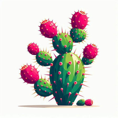 Cactuses on a white background. Vector illustration of cactus.