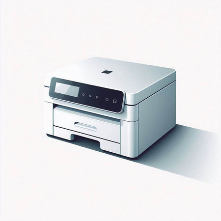 printer isolated on a white background. 3d rendered illustration.