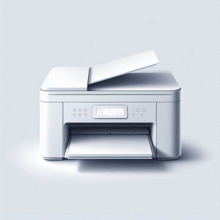 Printer isolated on a white background. 3d render illustration.