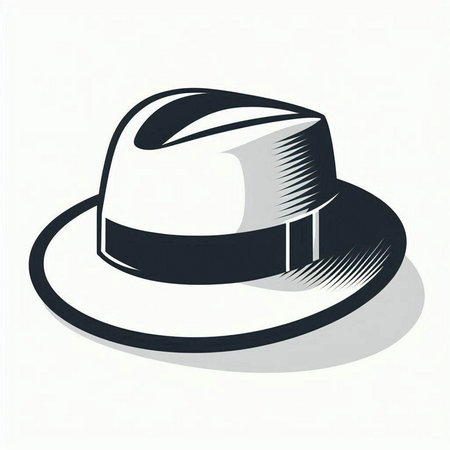 Men's hat on a white background. Vector illustration. Eps 10のイラスト素材