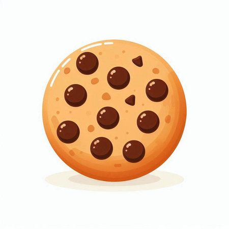 Chocolate chip cookie on white background. Vector illustration. Eps 10のイラスト素材