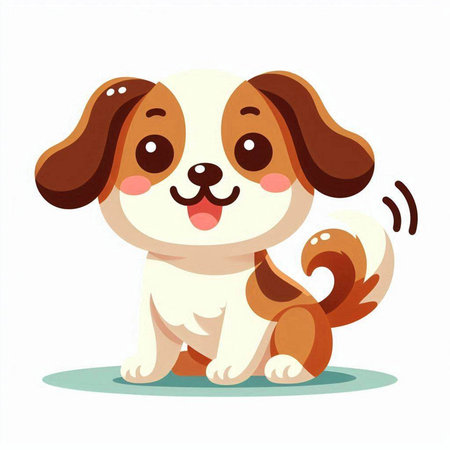 Cute cartoon dog. Vector illustration isolated on a white background.のイラスト素材