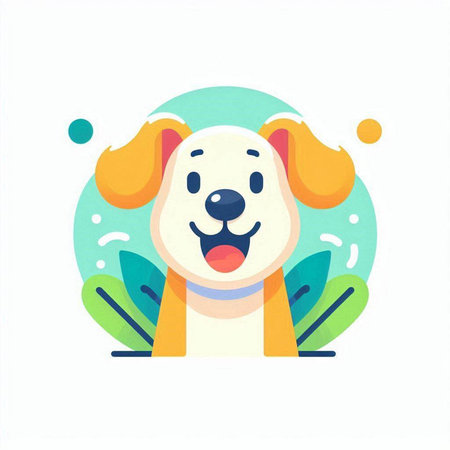 Cute dog in flat style. Vector illustration for your design.のイラスト素材