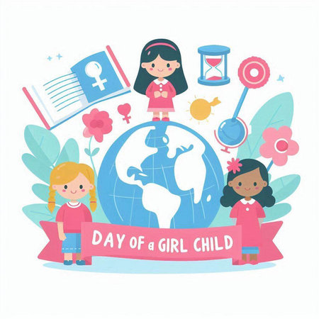 Day of the Global Child. Vector Illustration in flat style.のイラスト素材