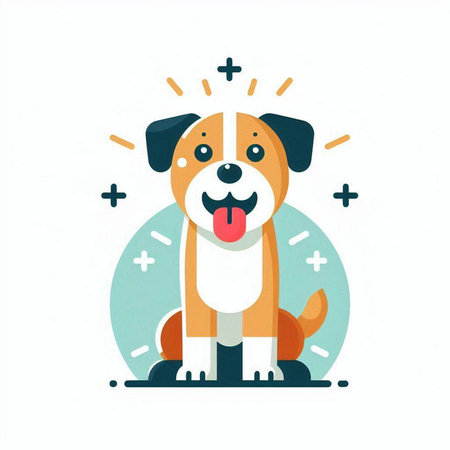 Cute dog vector illustration. Cartoon dog icon. Vector illustration.のイラスト素材