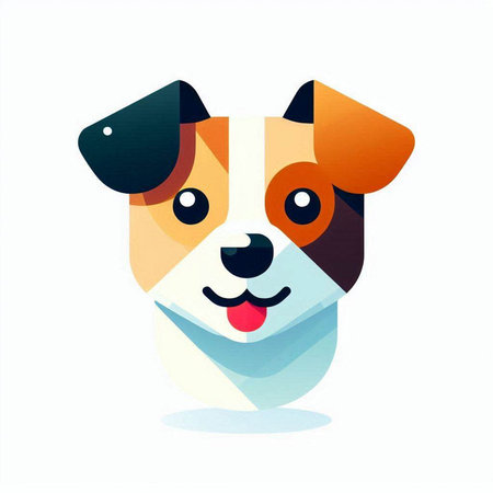 Cute dog face. Vector illustration. Can be used for greeting cards, posters and flyers.のイラスト素材