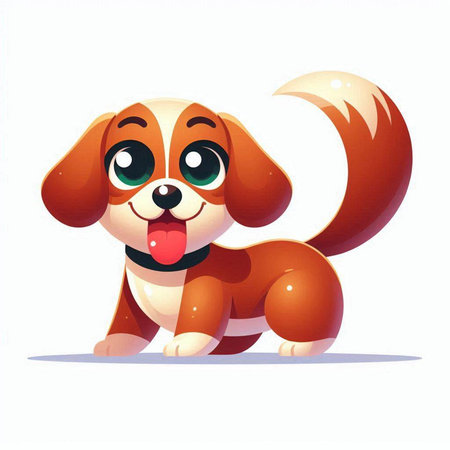 Cute cartoon dog. Vector illustration isolated on a white background.のイラスト素材