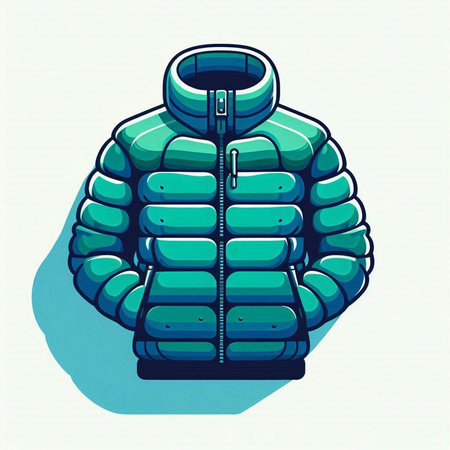 Winter jacket. Vector illustration of a winter jacket with a hood.のイラスト素材