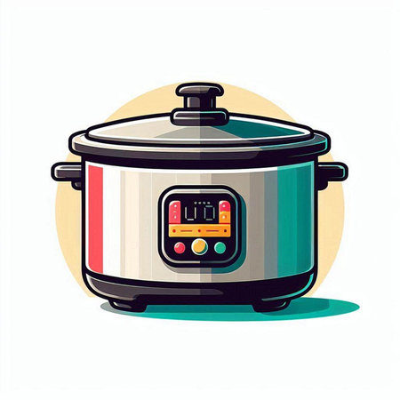 Vector illustration of a modern electric multi cooker isolated on a white background.