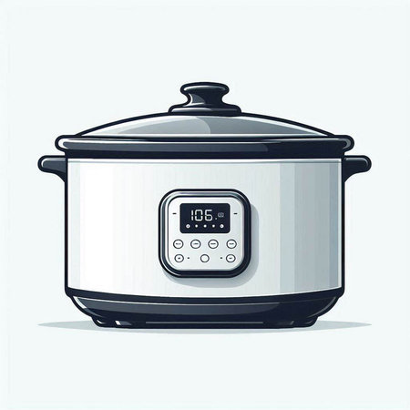 Illustration of a modern electric multi cooker isolated on a white background