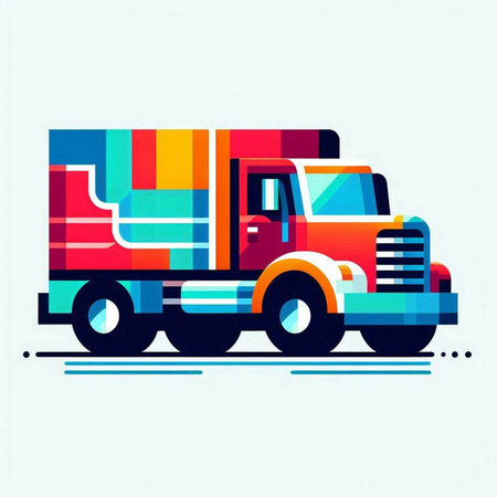 Colorful abstract truck on white background. Vector illustration. Eps 10.のイラスト素材
