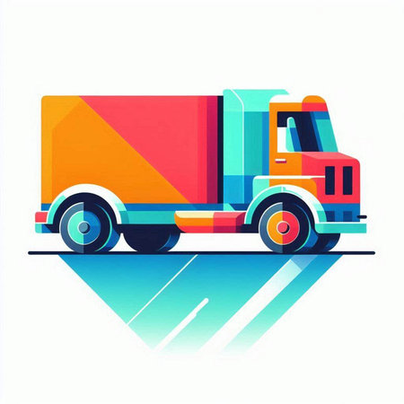 truck icon on white background. Vector illustration. Eps 10.のイラスト素材
