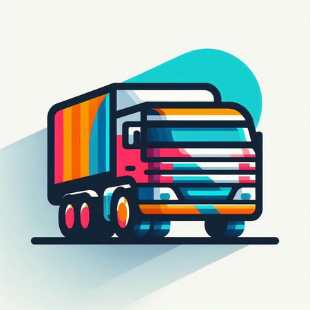 Illustration of a truck on a white background. Vector illustration.のイラスト素材