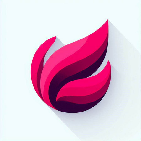 Abstract icon of a red flower on a white background, vector illustrationのイラスト素材