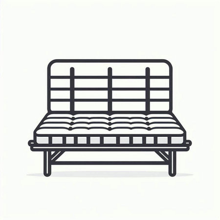 Sofa line icon. Furniture symbol. Vector illustration.のイラスト素材