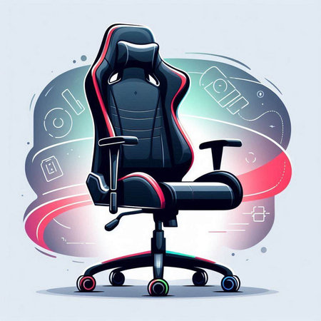 Office chair. Vector illustration of a modern office chair in cartoon styleのイラスト素材