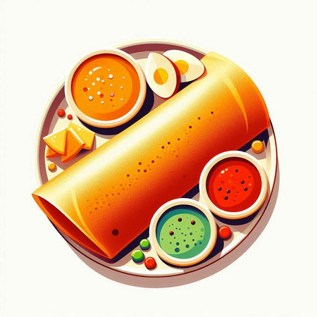 Vector illustration of a plate of hot and spicy chutney.