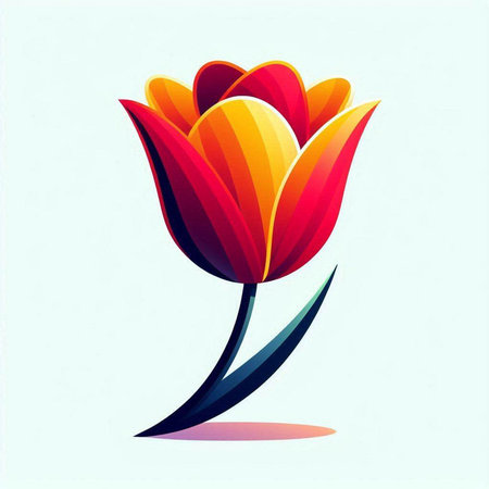 Colorful tulip isolated on white background. Vector illustration for your designのイラスト素材