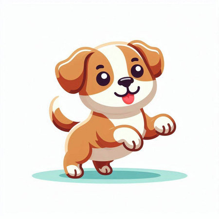 Cute cartoon dog. Vector illustration isolated on a white background.のイラスト素材