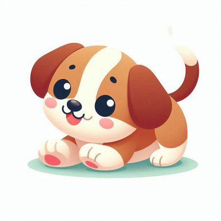 Cute cartoon dog on white background. Vector illustration for your designのイラスト素材