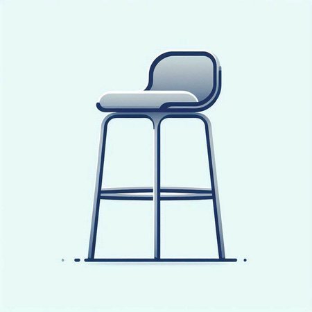 Modern chair in flat style. Vector illustration. Isolated on blue background.のイラスト素材