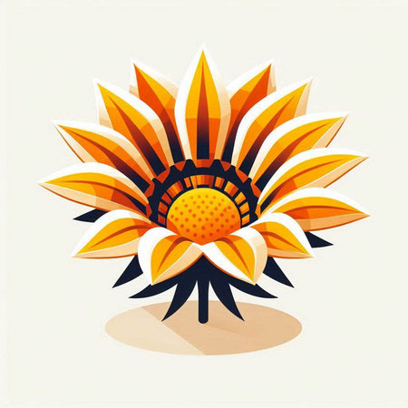 Flower icon, vector illustration. Flat design style with long shadow.のイラスト素材