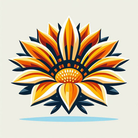 Flower icon. Vector illustration of a flower in retro style.のイラスト素材