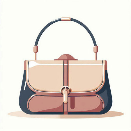 Vector illustration of a woman's handbag on a white background.のイラスト素材
