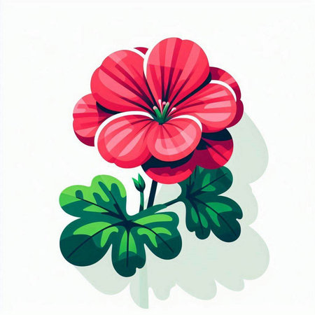 Geranium flower in watercolor style. Hand drawn vector illustration.のイラスト素材