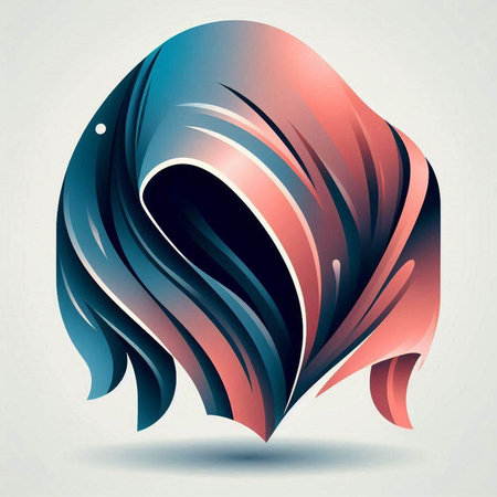 Abstract vector background, futuristic wavy illustration, dynamic design element.のイラスト素材