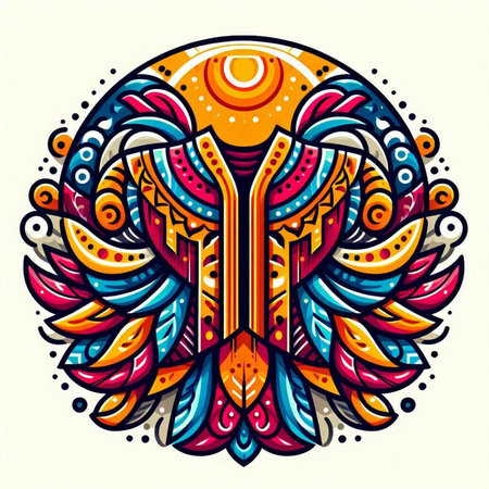 Ethnic floral mandala. Hand drawn vector illustration for your designのイラスト素材