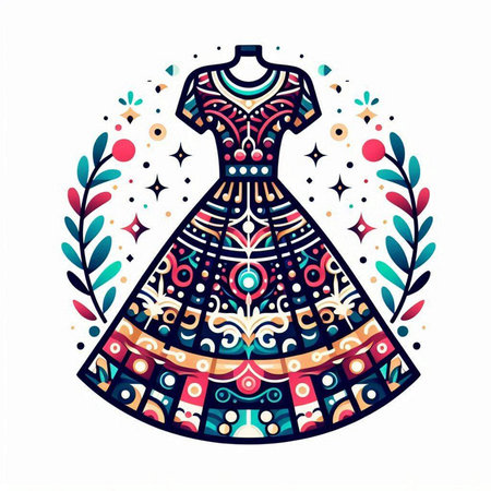 Vector illustration of a beautiful woman's dress on a white background.のイラスト素材