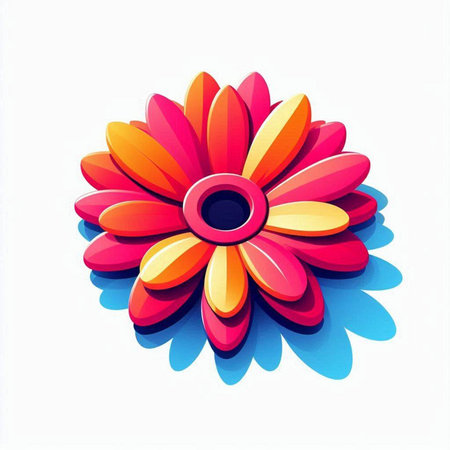 Colorful flower on a white background. Vector illustration. EPS 10