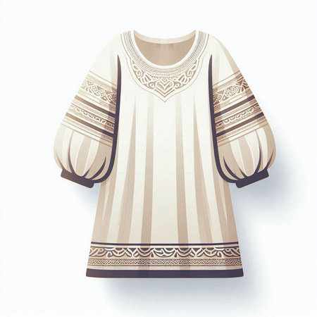 Women's blouse with embroidery on a white background.のイラスト素材