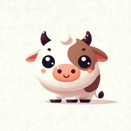 Cute cartoon cow isolated on white background. Vector illustration for your designのイラスト素材