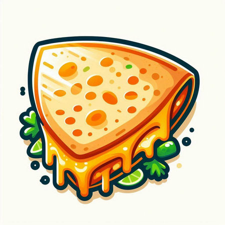 Illustration of a slice of cheese on a white background, vector illustrationのイラスト素材