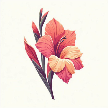 Beautiful blooming hibiscus flower. Vector illustration.のイラスト素材