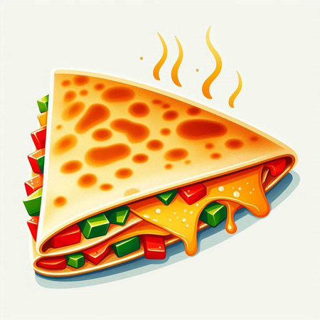 Illustration of a piece of pizza on a white background with space for textのイラスト素材