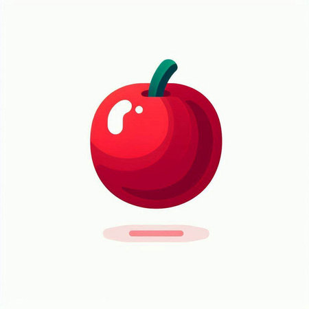 Cherry. Vector illustration. Isolated on a white background.