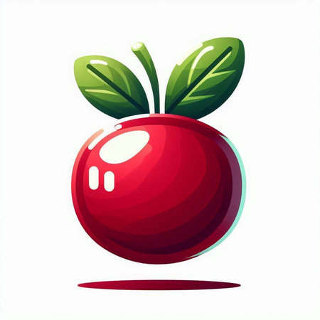 Cranberry isolated on a white background. Vector illustration in flat style.のイラスト素材