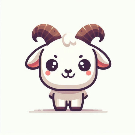 Cute cartoon sheep. Vector illustration. Cute animal character.のイラスト素材