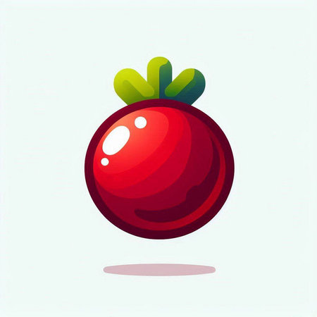 Cute red radish on a white background. Vector illustration.