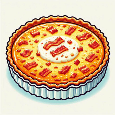 Illustration of a pie with strawberry jam on a white background.のイラスト素材