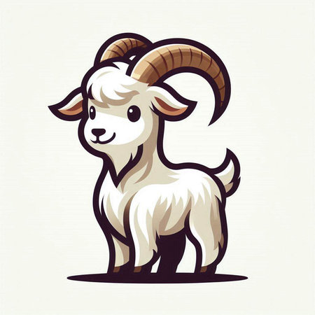 Vector illustration of a goat isolated on a white background. Goat head.のイラスト素材