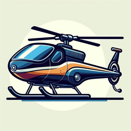 Helicopter vector illustration in cartoon style isolated on white background.のイラスト素材
