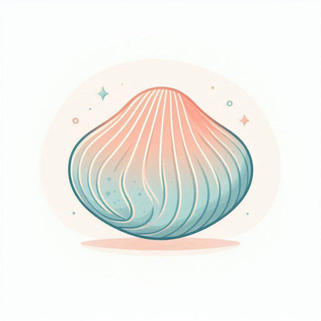 Illustration of sea shell in watercolor style. Hand drawn vector illustration.のイラスト素材