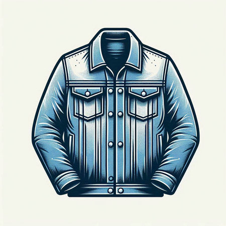 Men's jacket. Vector illustration of a man in a jacket.のイラスト素材