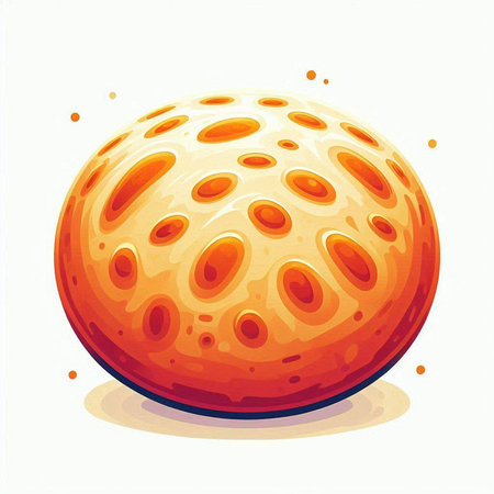 Illustration of a round orange cookie on a white background, vectorのイラスト素材