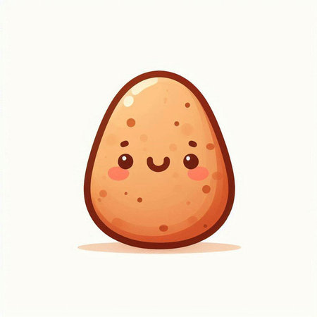 Cute kawaii potato isolated on white background. Vector illustrationのイラスト素材