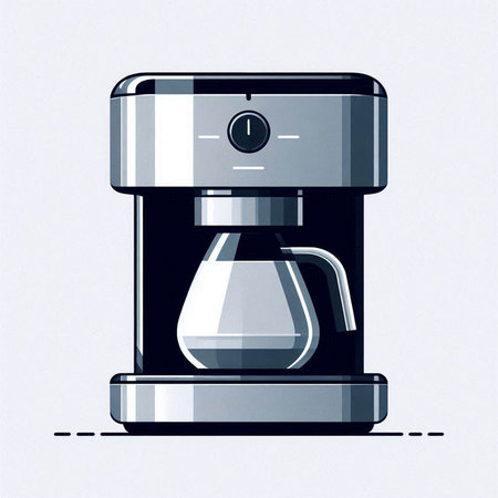 Coffee machine. Vector illustration of a modern coffee maker.のイラスト素材